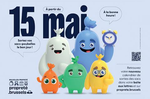 Nouveau calendrier de sortie des sacs poubelles Uccle